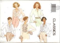 3166 LOOSE FIT COLLAR LS BUTTON BLOUSE,FLOUNCE PATTERN 18-22